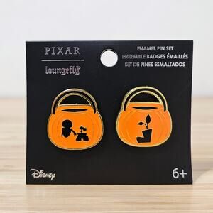 Loungefly Disney Pixar WALL-E Jack-o-Lantern Buckets EVE & WALL-E Enamel Pin Set